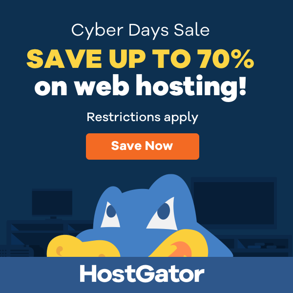 HostGator-CyberDaysSale-600x600-JSnowCreations